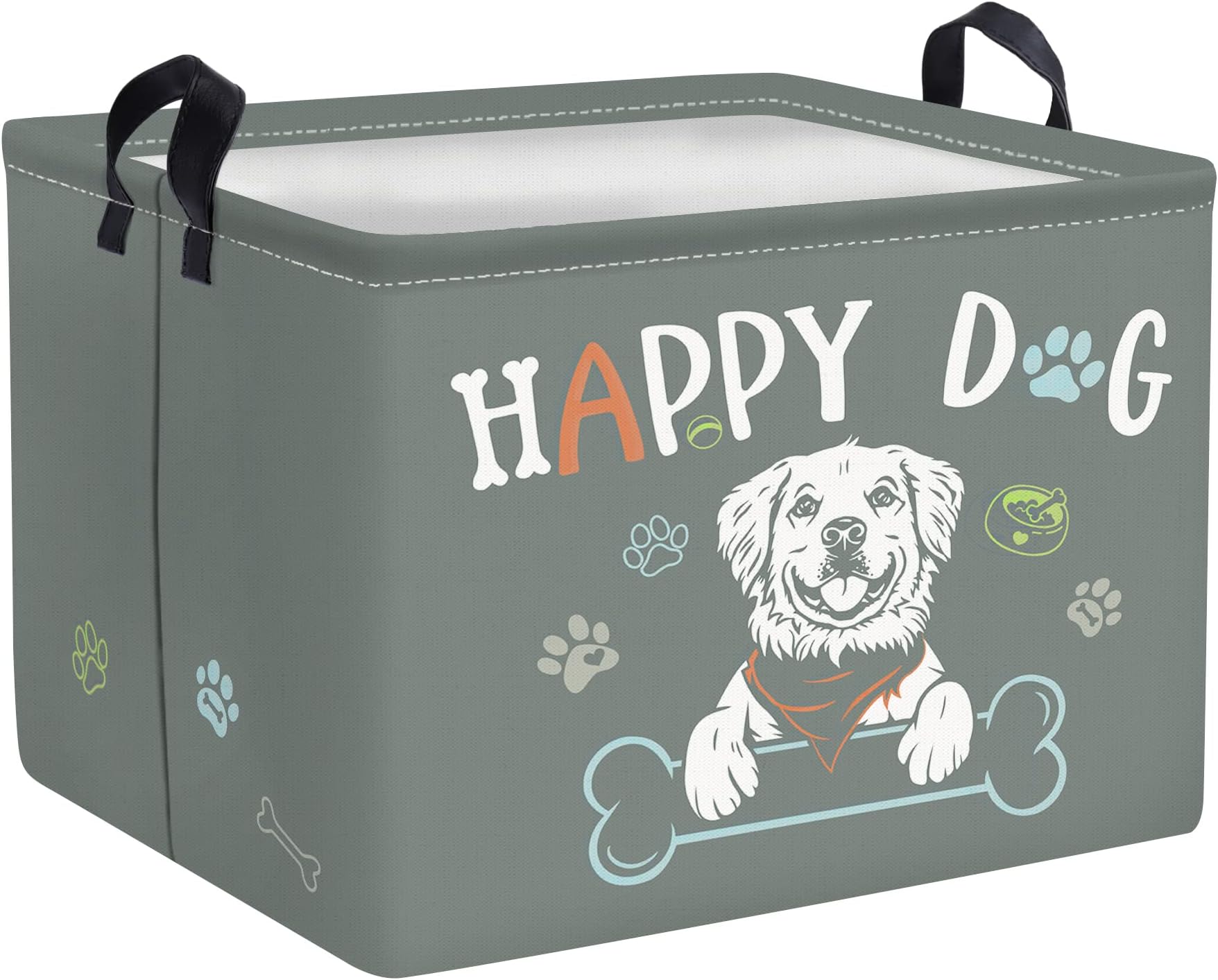 Pethiy Canvas Dog Toy Storage Dog Toy Basket Box for dog toy bins, Dog