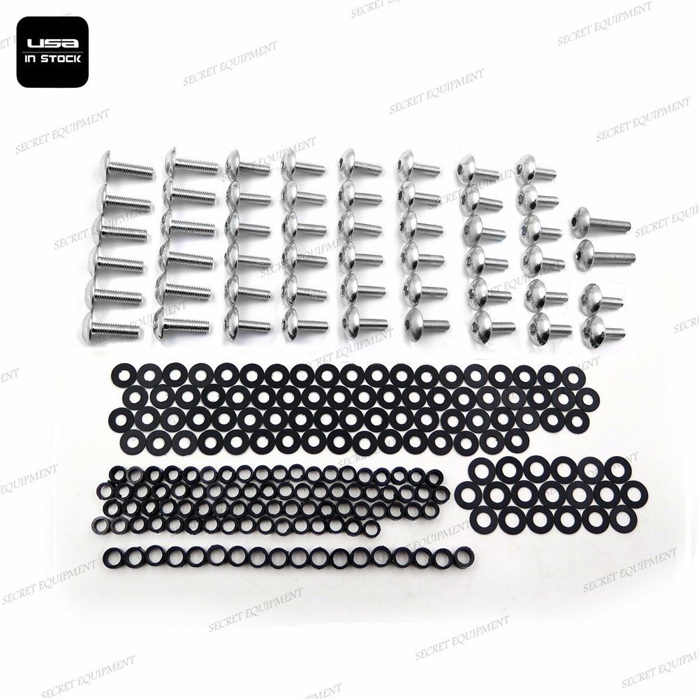 SEMT- Silver Normal Fairing Bolts Compatible with 1999 2000 2001 2002 YZF R6 YZF-R6 Yzfr6 [B074MJWPX7]