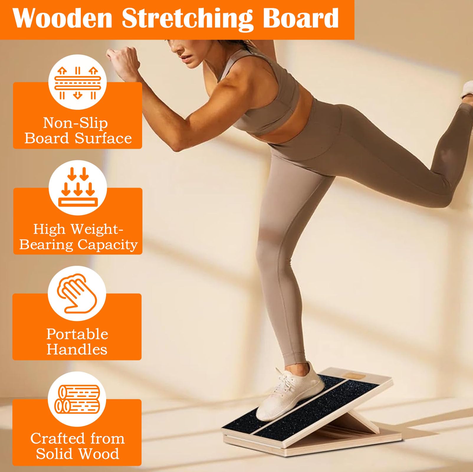 Balance Board avec 5 Angles Inclinaison Réglable et Conception Poignée, Planche Inclinée Professionnelle Capacité Charge Maximale 200 kg, Planche Équilibre pour Mollet Squats Genoux Talon Cheville