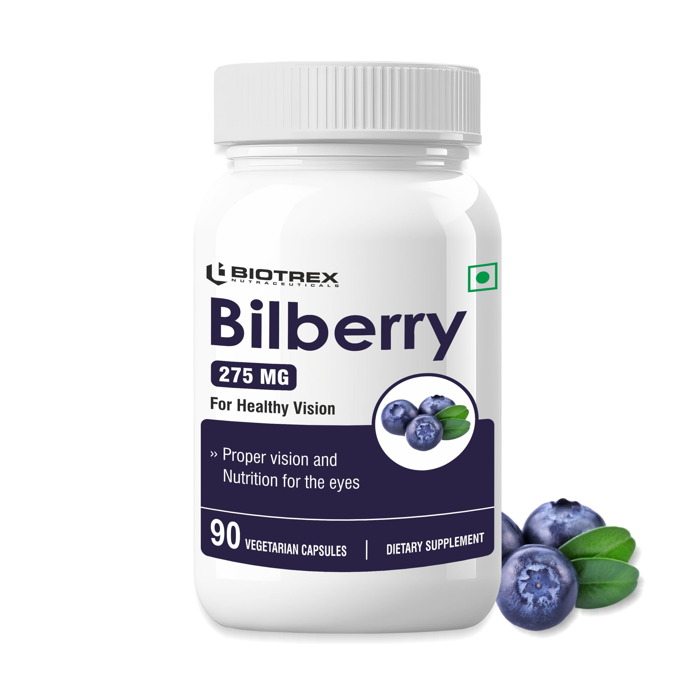 Biotrex Nutraceuticals Bilberry Extract 275mg (Anthocyanidins) Healthy Vision, Antioxidant & Eye Health Supplement, 90 Veg Capsules (B0D874RHQ3) Amazon Price History, Amazon Price Tracker