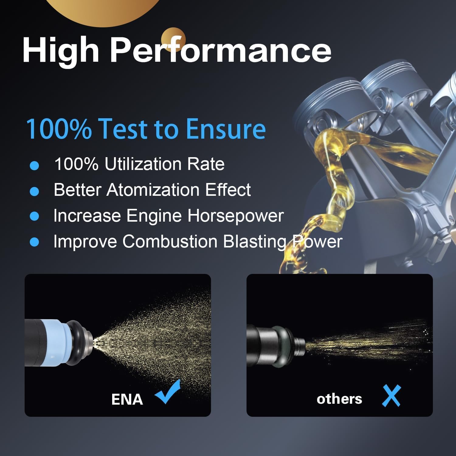 ENA Fuel Injector for FJ454 280155784 0280155784 81212128 Set of 6 Compatible with Dodge Jeep Durango Ram 1500 2500 3500 Van Grand Cherokee TJ Wrangler L6 V8 4.0L 5.2L 1999 2000 2001 2002 2003 2004