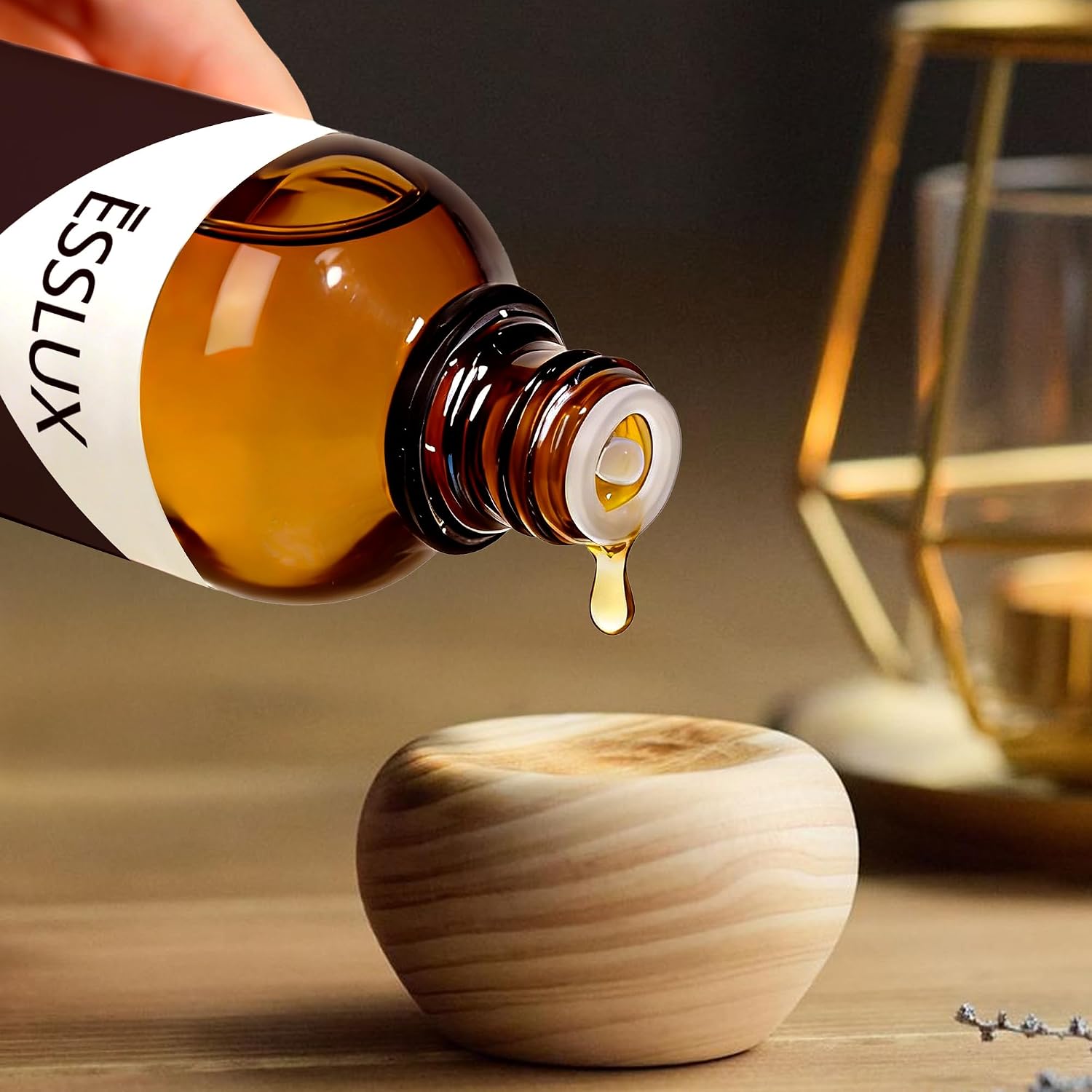 Lush Leather Fragrance Oil, ESSLUX 100ml 3.3 oz Large Single Scented Oils, Aromatherapy Essential Oils for Home for Diffuser, Massage, Soap, Candle Making Scents