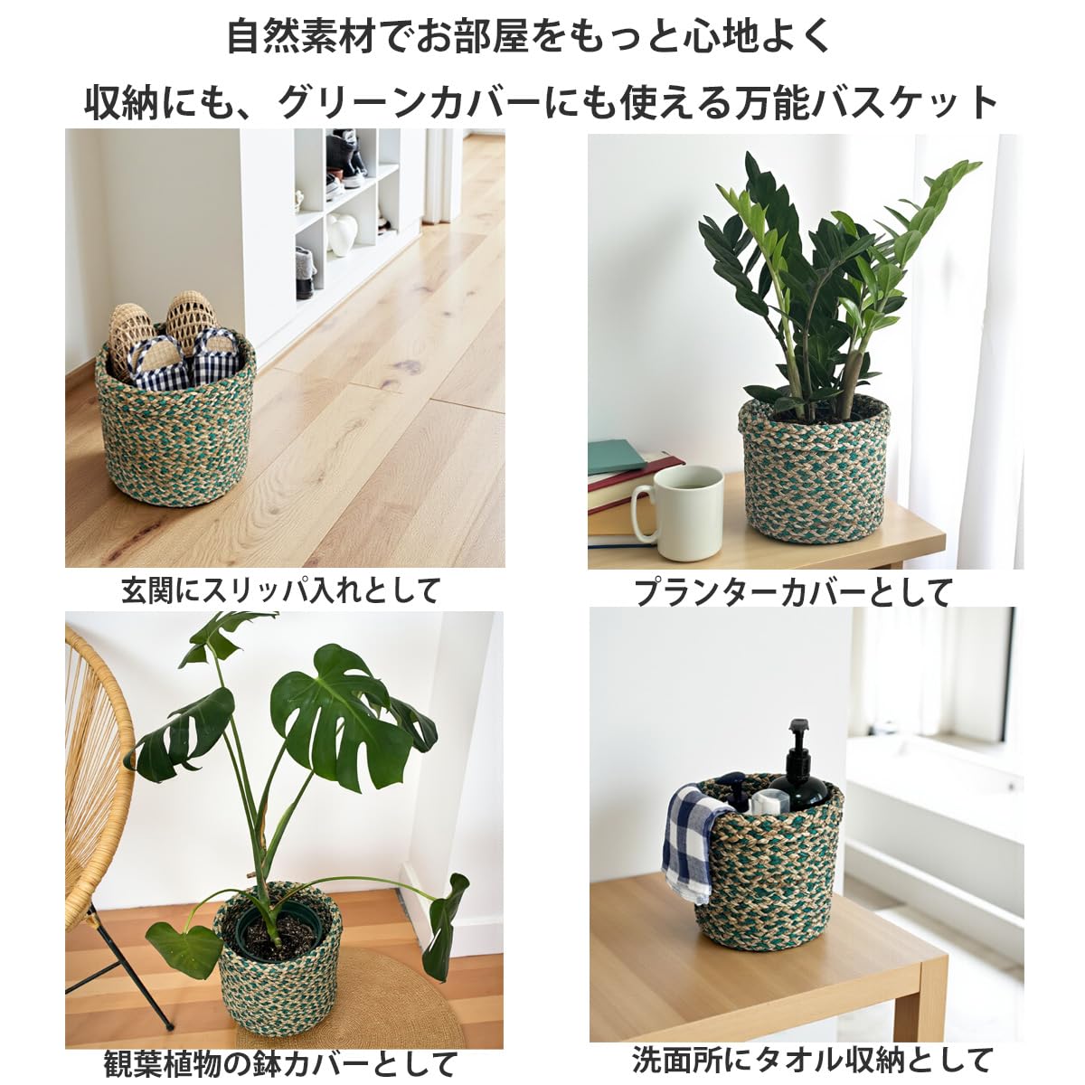 Amazon.co.jp: シーグラス プランターバスケット (グリーン, Mサイズ