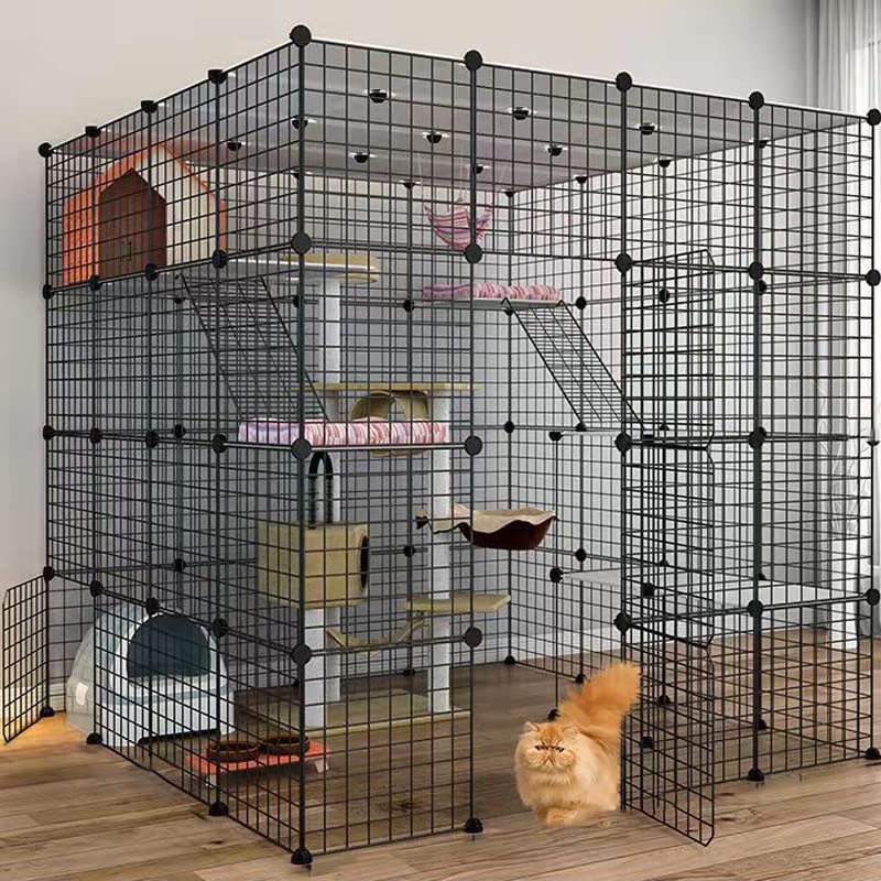 jaulas para perros， Recinto for gatos, jaulas for perros pequeños en interiores, parque for mascotas for gatos, parque for gatos extra grande desmontable, jaula for animales pequeños con puertas(147*1