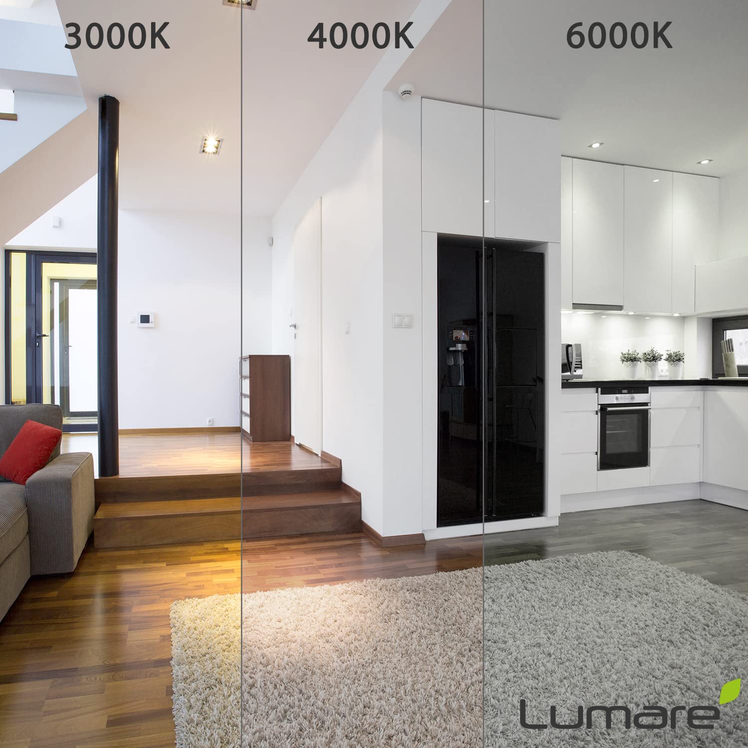 Lumare | Faretto da incasso a LED 4W | Ultra piatto, profondità d'incasso 29mm | Ø68mm diametro del foro | Luce da incasso rotonda bianca | 230V | IP44 bianco caldo 3000K | Set 9
