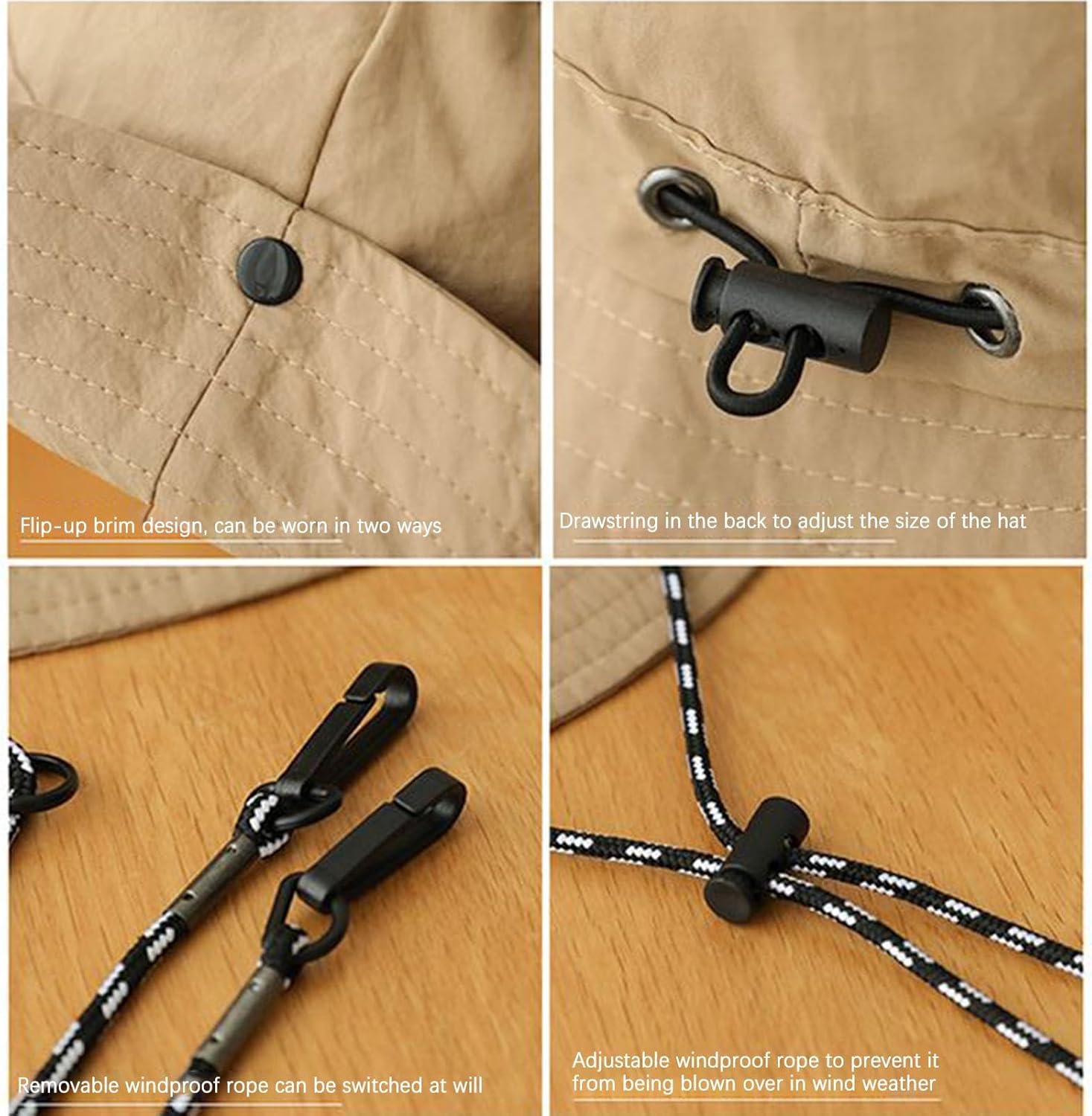 Bucket Hat - Women Bucket Hats for Hot Days - Windproof Hot Weather Headwear with Strap for Hiking Backpacking Commuting Picnic Fishing Camping Dating