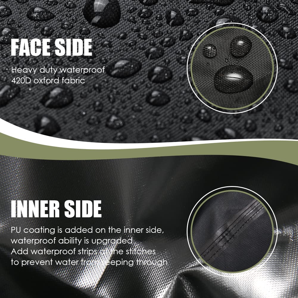 COOSOO Curved Sofa Cover Outdoor Patio Furniture Cover Couch Sectional Protector Waterproof Half Moon Sofa Set Cover with Windproof Elastic Cord for Garden Lawn Indoor All Weather Protection