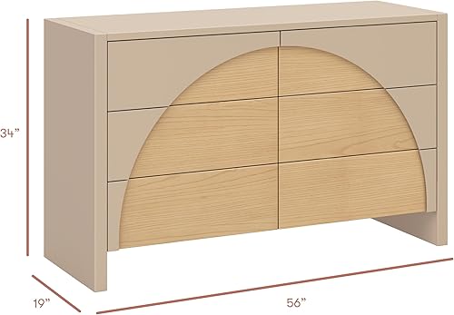 Miniatura 2 de babyletto Moab - Cómoda ensamblada con 6 cajones en color gris pardo y ceniza, certificado GREENGUARD Gold, certificado FSC