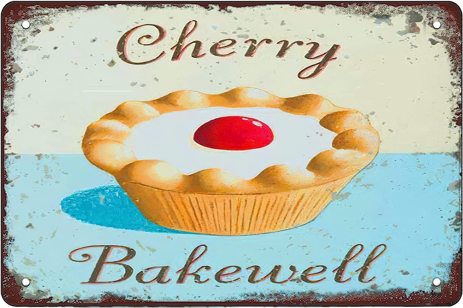 Pibonto Women's Wall Art Funny Novely Metal Tin Sign Cherry Bakewell Outdoor Home Metal Signs For Home Bathroom Kitchen Garden Man Cave Decor Garage Yard Sign Coffee Wall Decor Gift For Men 8X5.5 Inch Plaque Tin Sign