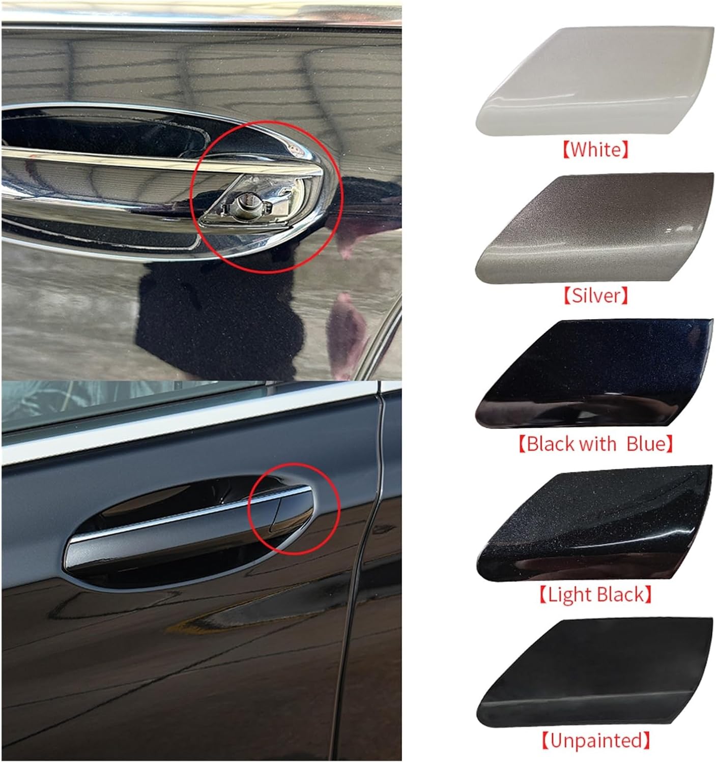 Grab Handles Fit for BMW G11 G12 Car Left Front Outer Handle Keyhole Cover Unlocking Cover Fit for BMW 7 Series 730 740 750 760 2015-2022 Universal(Unpainted)