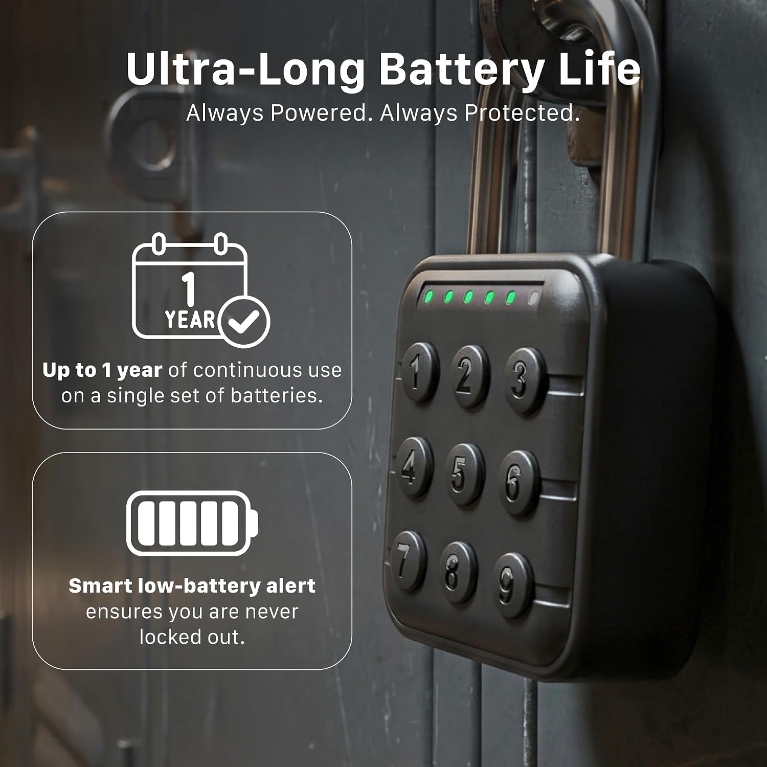 Fosmon Combination Lock for Locker, IP67 Waterproof, 6-Digit Keypad, Black image 3