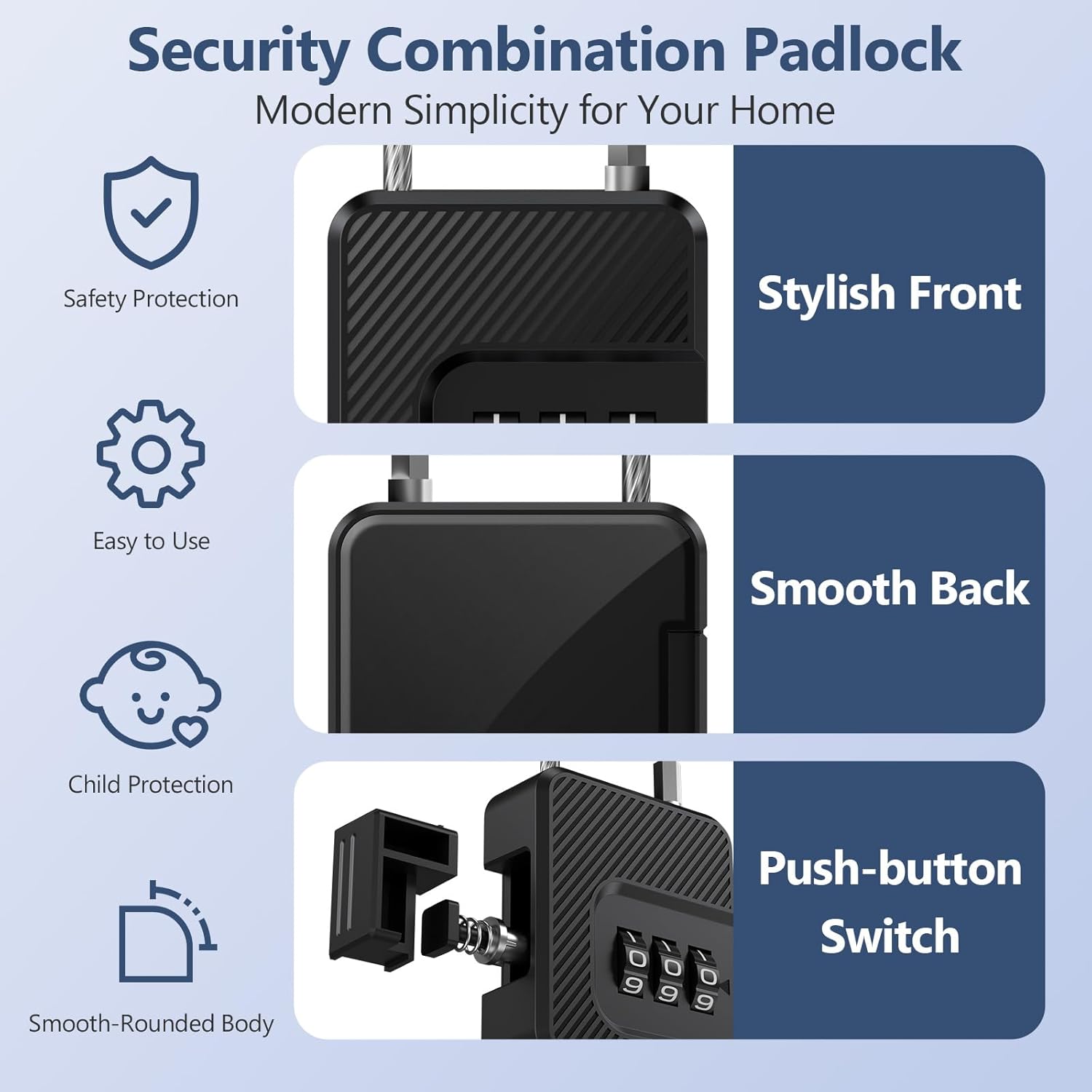 3-Digit Combination Cable Lock- Security Padlock with Flexible Steel Cable, Easy-Read Dials & Inspection Indicator for Travel Luggage, Suitcases, Bags, Cabinets (10 Pack)