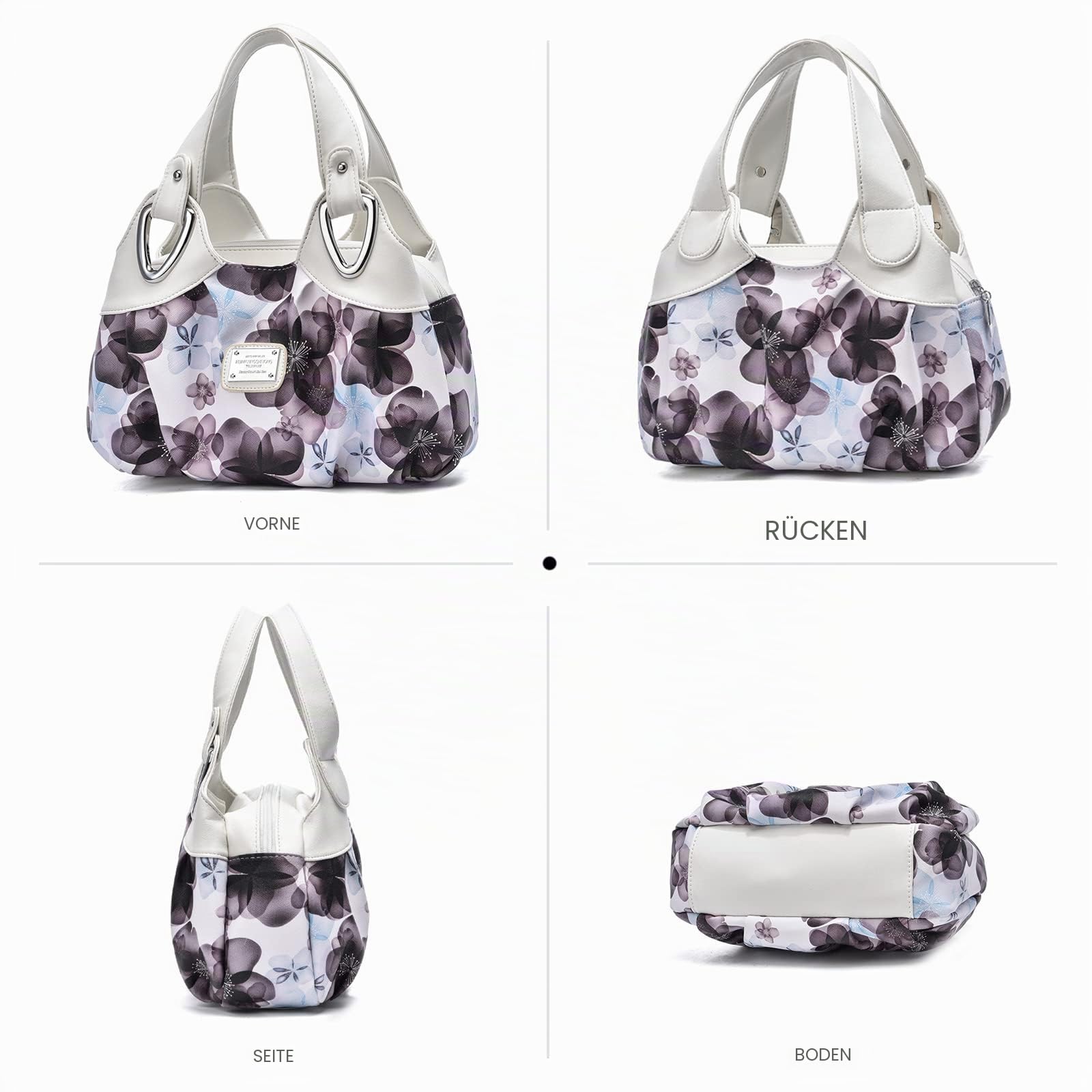 NICOLE & DORIS Handtaschen Damen Designer Tasche Elegante Groß Handtasche Modern Shopper Tote Bag Damentasche mit Blumenmuster
