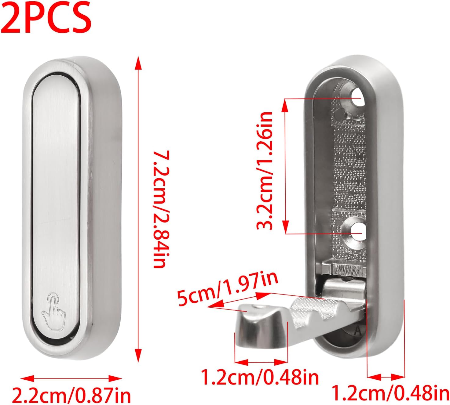 2 PCS Folding Coat Hooks, Silver Foldable Hooks Wall Mount Heavy Duty Metal Wall Hooks Space Saving Organizer for Hanging Scarf, Hat, Robe, Key, Purse(Silver)