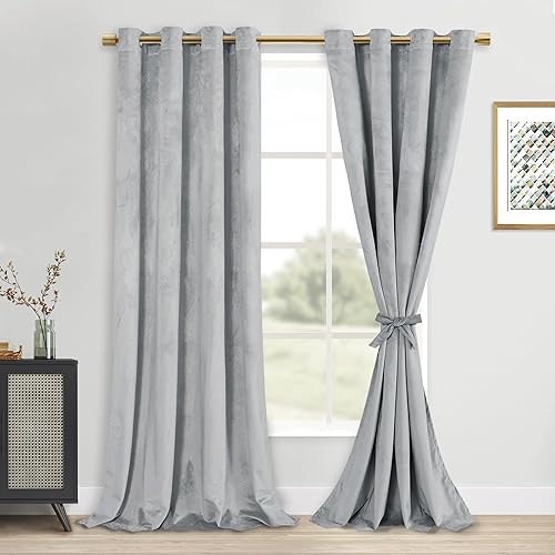 Miniatura 56 de DWCN Cortinas de Terciopelo - Cortinas de Ventana que Oscurecen la Habitación y Bloquean la Luz para Cuarto de Bebé, Dormitorio, Sala de Estar,