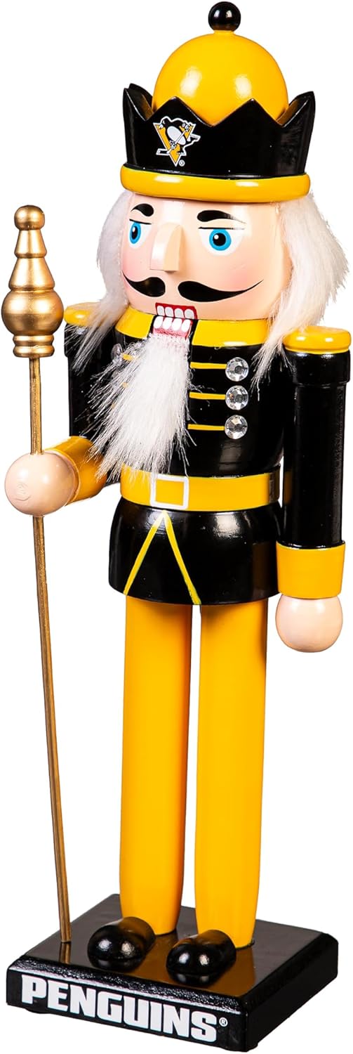 Team Sports America NHL Nutcracker Statue, 12 Inch Wooden Christmas Nutcracker Figure, Holiday Tabletop & Shelf Décor, Festive Home Decoration and Gift for Hockey Fans (Vegas Golden Knights)