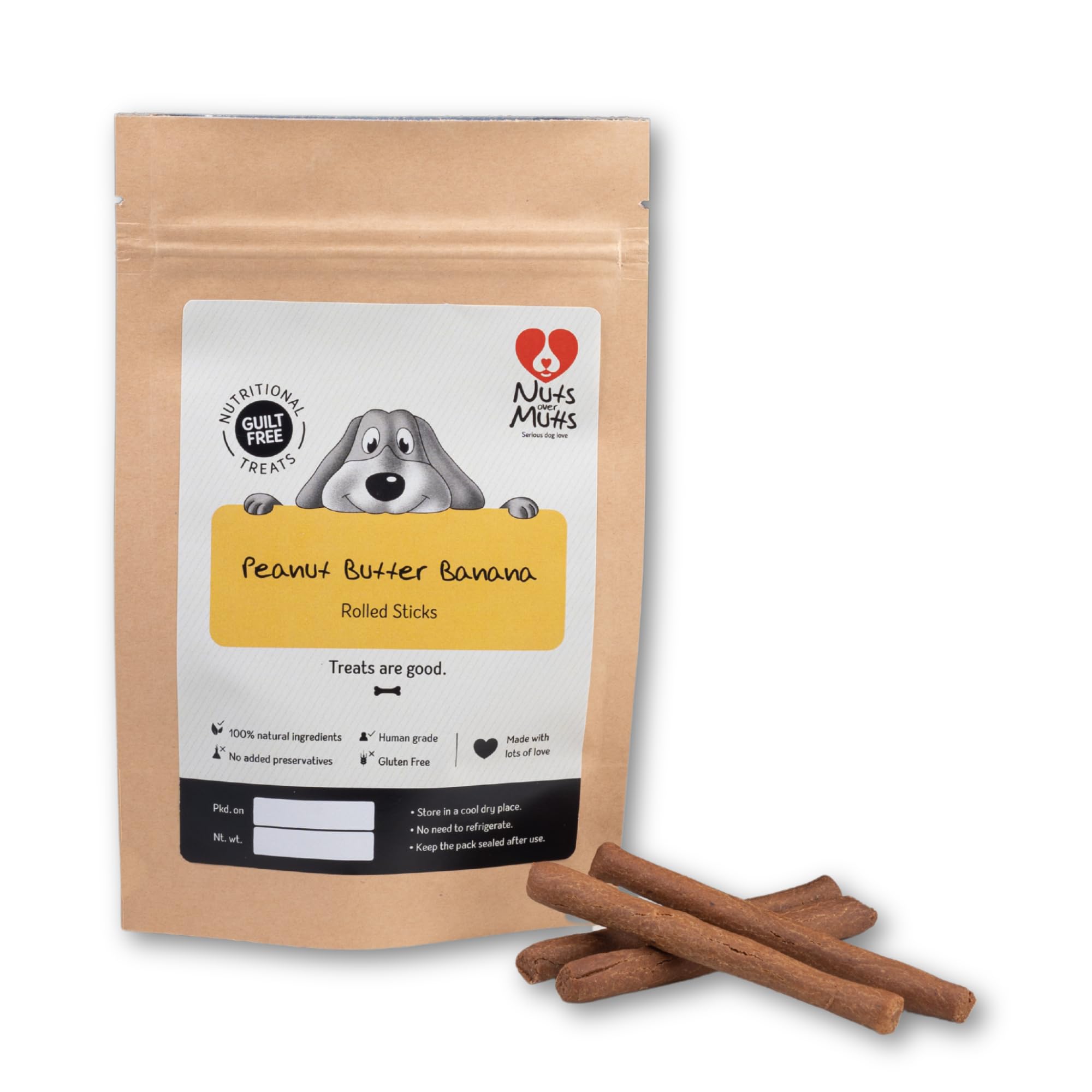 Nuts over Mutts Peanut Butter Banana Flavour Dog Treat, Crunchy Biscuit Sticks for Dogs, Natural and Preservative Free, 200 gm (1 Pack) (B0CZNJW4DL) Amazon Price History, Amazon Price Tracker