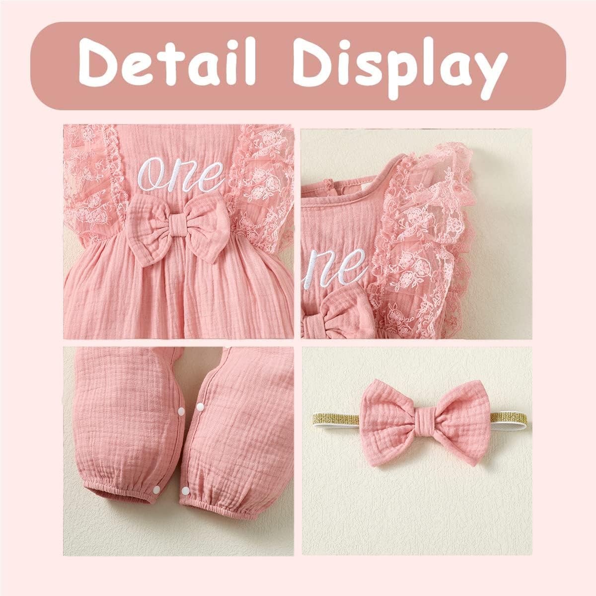 Baby Girl First Birthday Outfit One Year Old Birthday Clothes 1st Birthday Romper