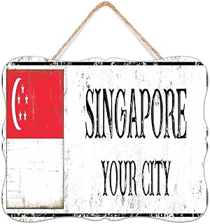 Autravelco Singapore Table Decor Signs Farmhouse Wood Wall Sign Positive Flag Sports Bar Party Events Wall Art Wood Plaque Sign Home Decor for Living Room Window 8x10 Inch
