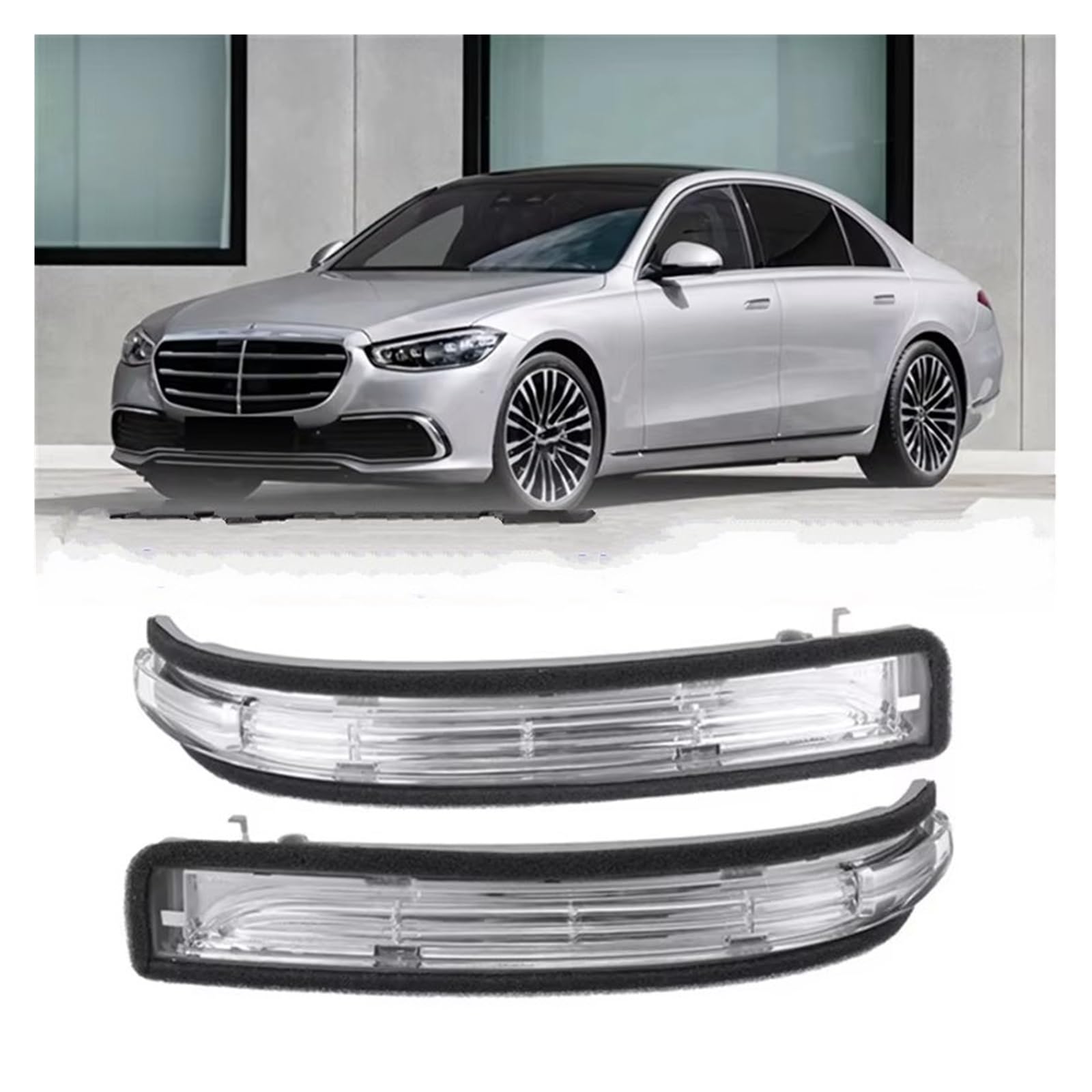 Indicatore Direzione Per Benz Classe A B W169 W245 2007 2008 2009 2010 2011 Indicatore Di Direzione Luce Specchietto Retrovisore A LED Dinamico Lampeggiante(Transparent Righ)
