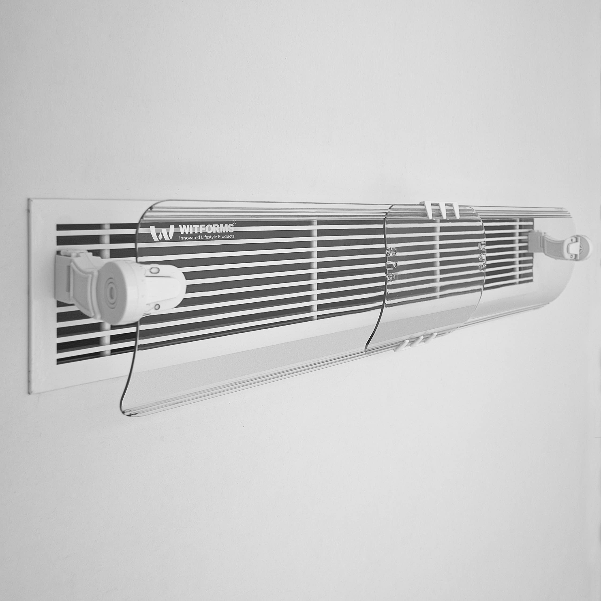 Witforms Central AC Air Flow Deflector, White Arm, Transparent Panel, Min 60cm Max 110cm, Central Model