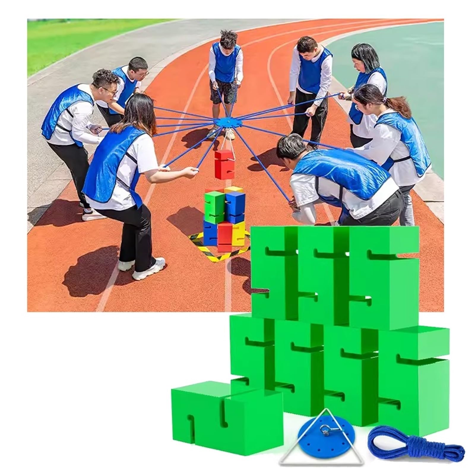 Team Building Block Tower Game - Outdoor Group Activity for Enhancing Communication and Fun โ image 1