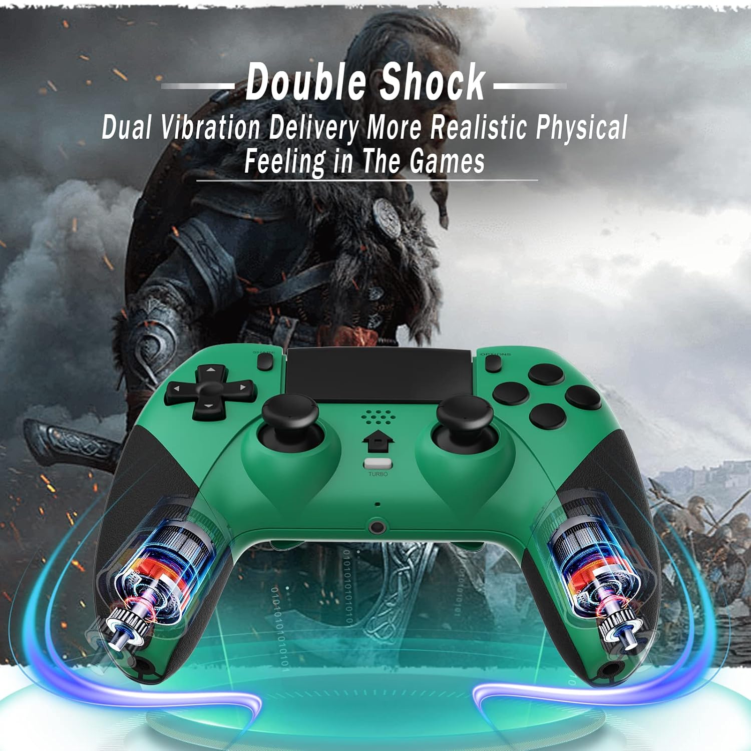 TERIOS Gaming Pro Controller Compatible with PS4,Pro,Slim - Wireless Controller with Built-in Speakers/Precise Joysticks/Turbo/Advanced Buttons Programming, and 800mAh Rechargeable Battery