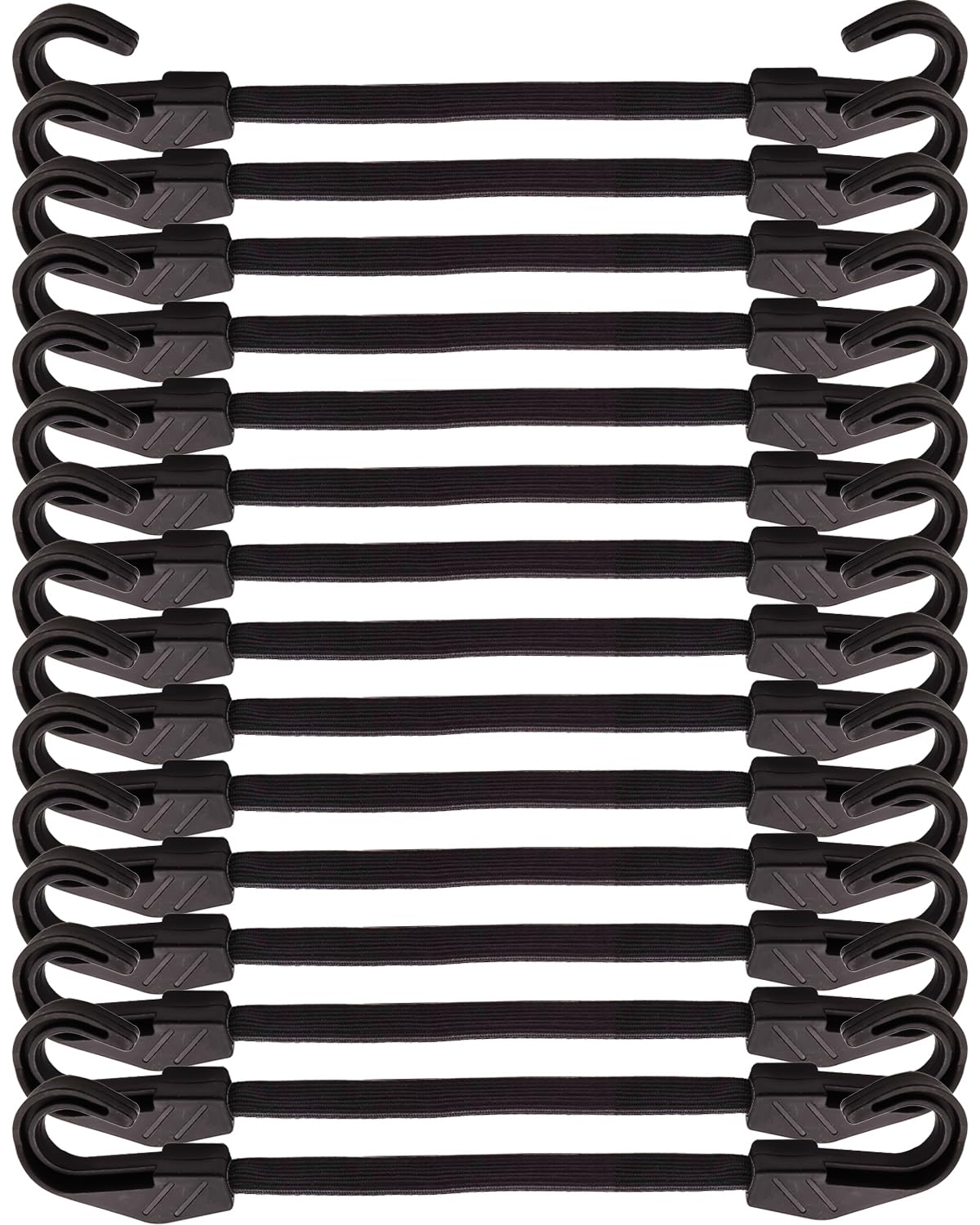 BINCKIN Bungee Cords with Hooks 30cm, 15 PCS Heavy Duty Bundy Cord with Hooks