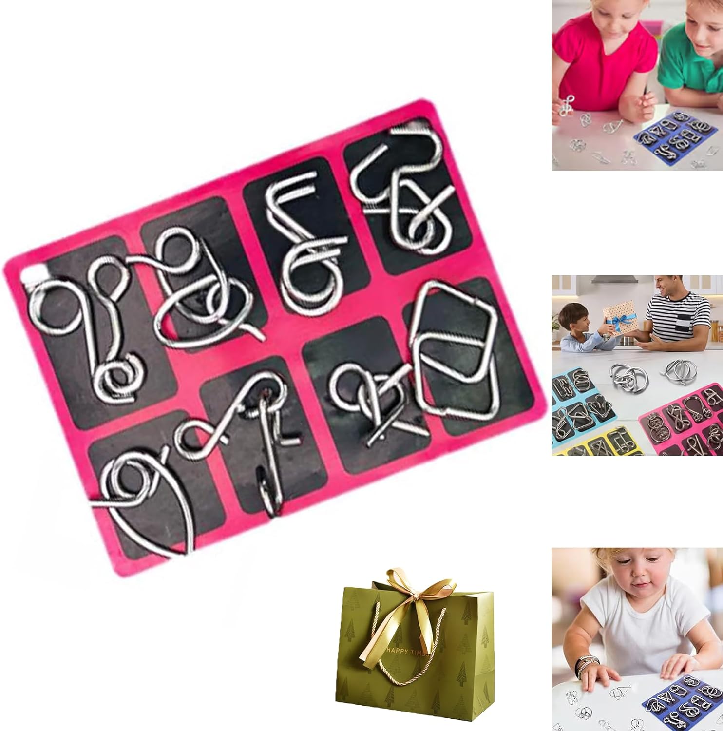 Rationalu Metal Puzzles, Metal Puzzle Ring 24 Piece Set