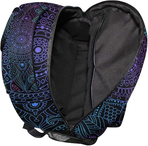 Vista 20 de ALAZA Mochila grande futurista negra geométrica 3D con polígono negro, portátil, iPad, tableta, viaje, mochila escolar con múltiples bolsillos