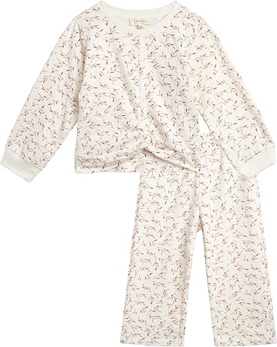 Jessica Simpson Conjunto de 2 piezas de camiseta y pantalones deportivos para bebé, ropa de juego bebés, niños pequeños, niñas