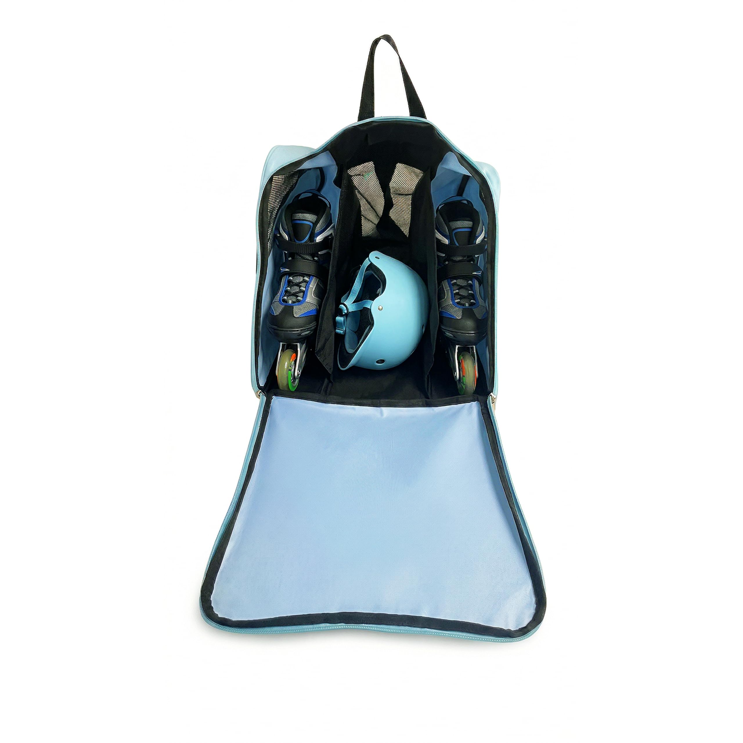 DOJA Barcelona Bolsa para Patines para Niños - Azul Mono - Correa Ajustable y Acolchada, Mochila Patines, Buena Capacidad para Equipamiento y Calcetines, Bolsa Niña y Niño, Material Resistente