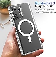 Vista 4 de Funda magnética para Motorola Edge Plus 2023, compatible con MagSafe, carga y accesorios de teléfono (Moto Edge + 2023), transparente