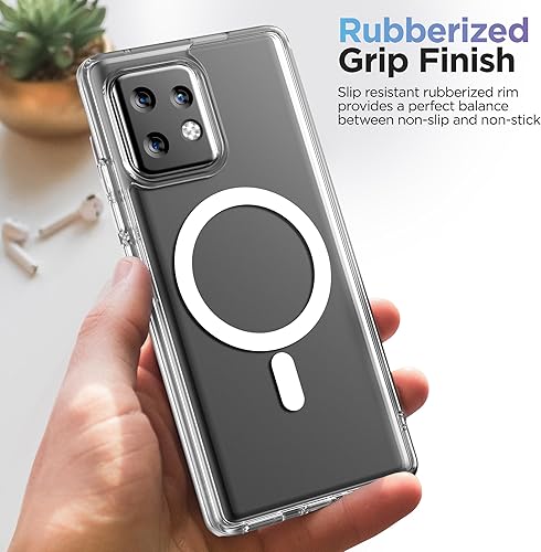 Miniatura 8 de Encased Funda para cinturón para Motorola Edge Plus 2023 con clip de funda, compatible con MagSafe, carga magnética y accesorios (Moto Edge + 2023)