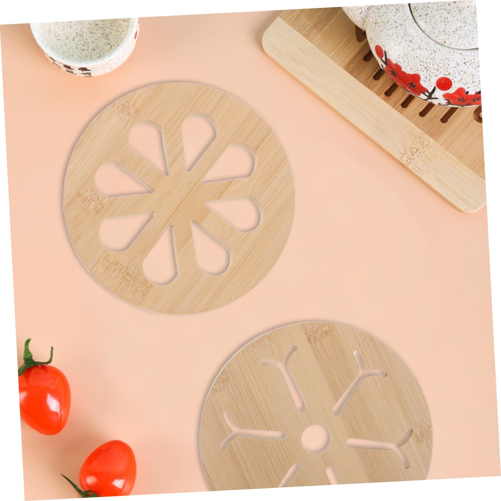OUNONA 4 Piezas Salvamanteles de Almohadillas Aislantes Resistentes al Calor para Platos y Sartenes de Mesa Antideslizantes Uso Cocina y Comedor Diseño con Base