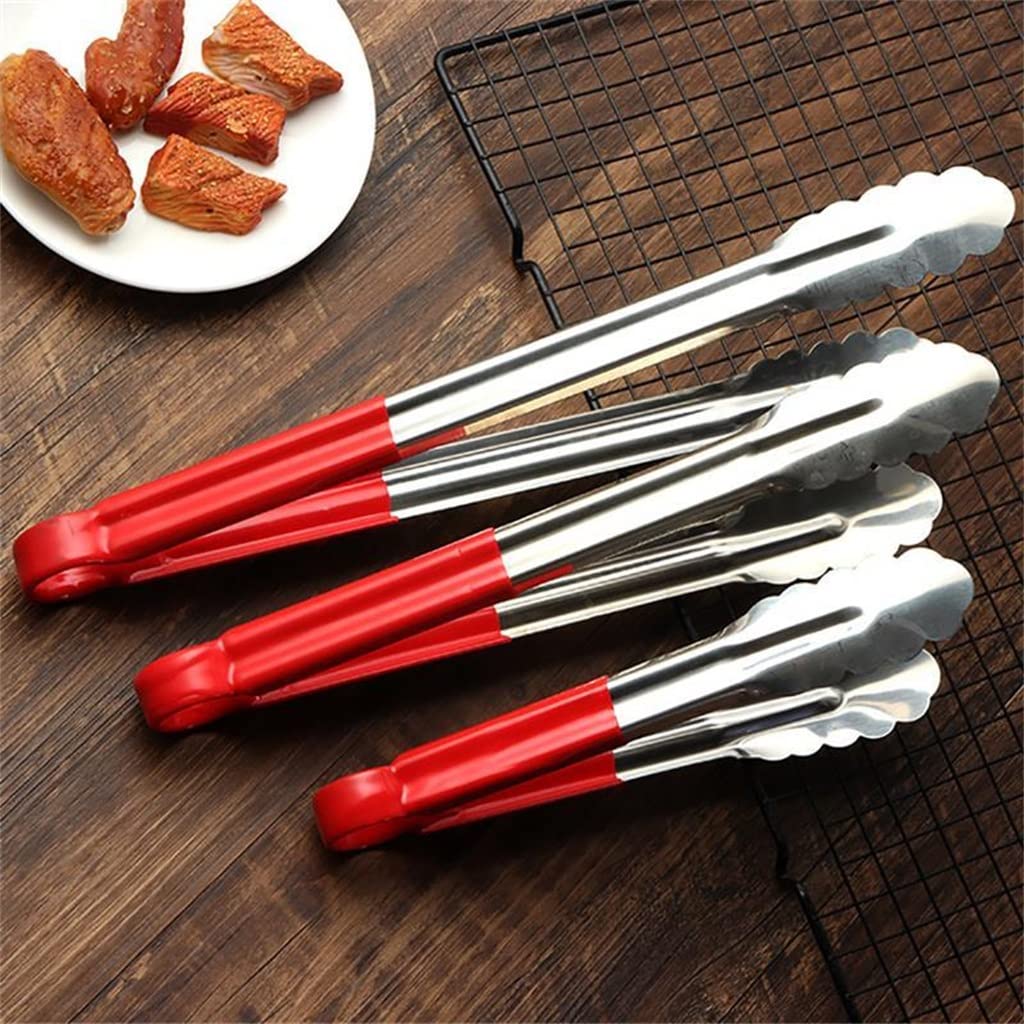 Paquete de 2 Pinzas para Alimentos de Acero Inoxidable Pinzas para Cocina Pinzas para Pan Pinzas para Barbacoa Herramientas de Cocina Accesorios (Color : A, Tamaño : S) (Am)