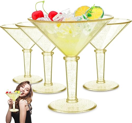 Miniatura 12 de 4 vasos de plástico gigantes de Martini de 48 onzas, jarrón grande de vidrio de Martini de 48 onzas, contenedor floral de frutas, decoración de mesa