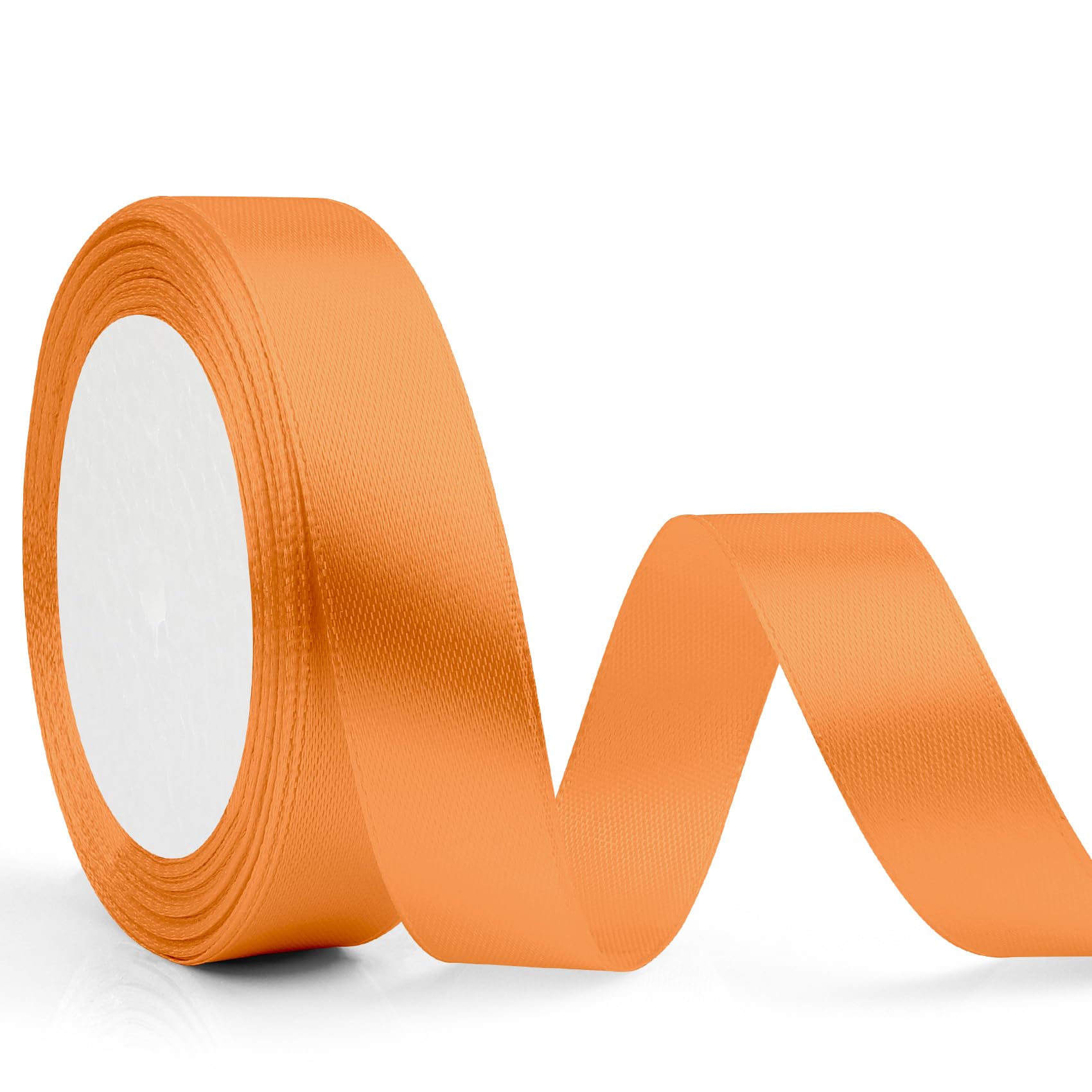 Orange Halloween Ribbon 2cm*23M Silk Satin for Gift Wrapping Balloon, Hair, Party Decorations - Burnt Orange Christmas Ribbon
