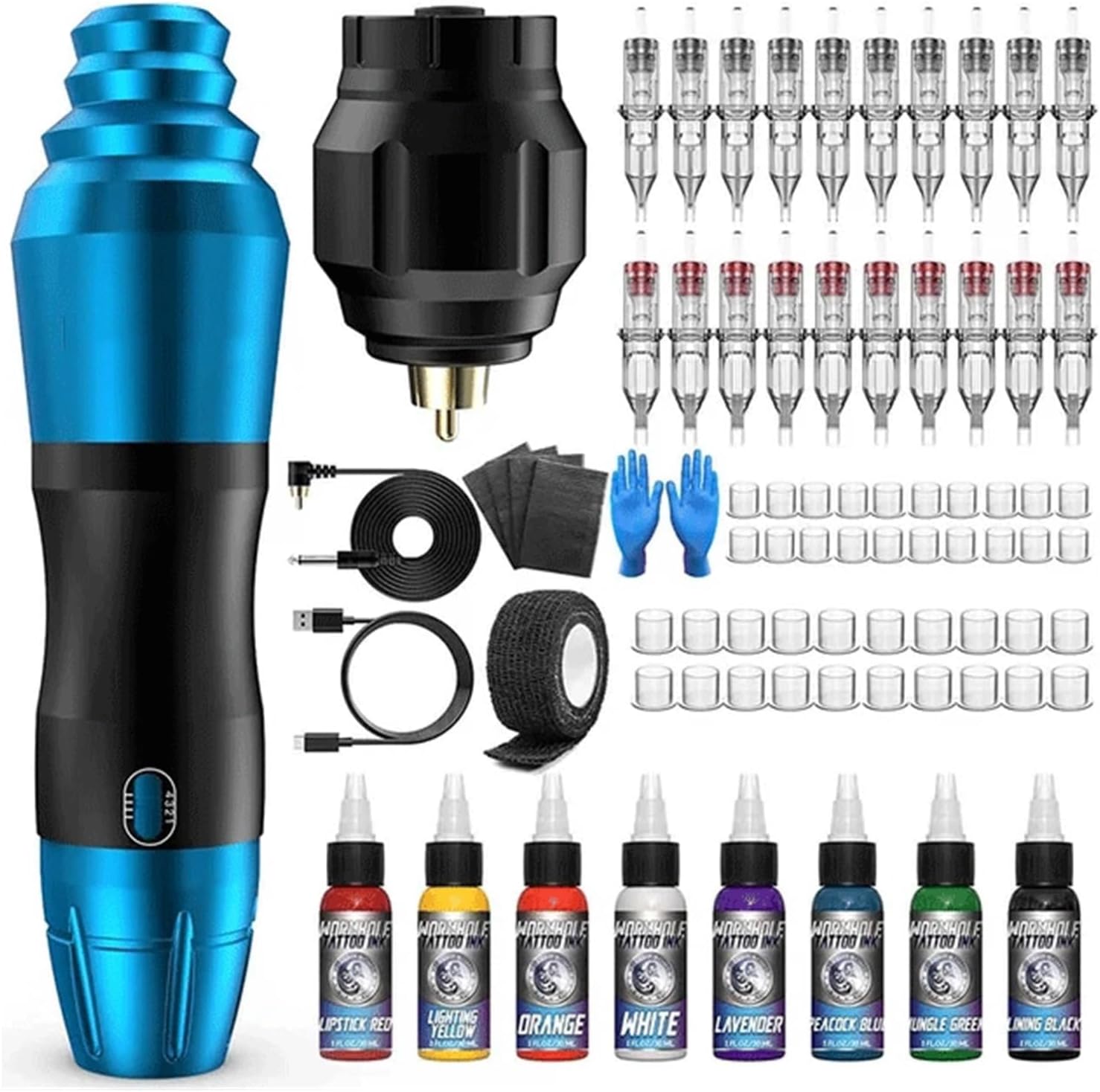 CSCDD 初心者向けタトゥーマシンキット完全なロータリーマシンペン