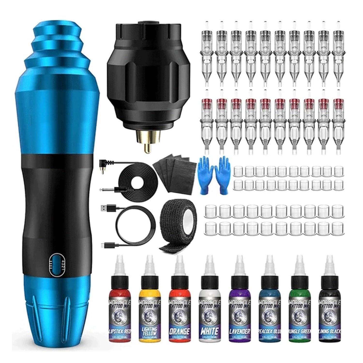 Tattoo Machine Set Pen Power Supply Rotary Kit for Body Art