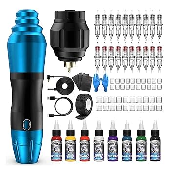 Amazon.com: HIONJIN Tattoo Machine Set Tattoo Pen Power