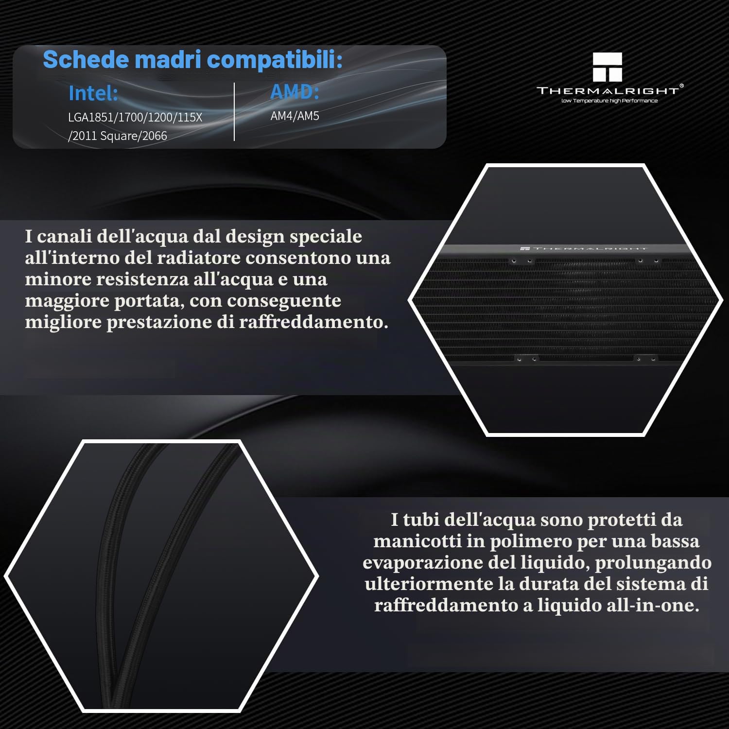 TR Mjolnir Vision 360 UB PRO ARGB Black CPU-Aio, specifica 360, sistema di raffreddamento ad acqua con ventola lineare, schermo LCD da 3,5" con risoluzione 640 x 480 per AM4/AM5; Intel lga1700/1851
