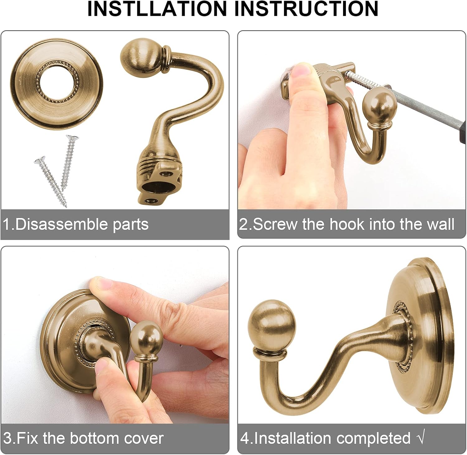 SENGLIDA Curtain Holdbacks, Curtain Tiebacks Hooks, Wall Mounted Tiebacks Tassel Metal Holder,Set of 2, Antique Bronze : Home & Kitchen