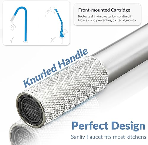 Miniatura 5 de Sanliv Grifo RO de níquel cepillado, grifo de agua potable, grifo de agua filtrada para fregadero de cocina, grifo de ósmosis inversa, grifo de