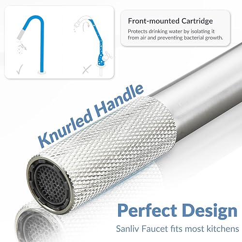 Miniatura 5 de Grifo RO de níquel cepillado, grifo de agua potable, grifo de agua filtrada para fregadero de cocina, grifo de ósmosis inversa, grifo de filtro de