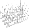 Boenoea Bird Spikes, Bird Devices Outdoor of Stainless Steel for Fence Windowsill Roof, Bird Deterrent Spikes with Plastic Base for Small Bird and Squirrels (3.3FT)