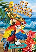 Vista 9 de Bandera de arpillera de verano de las 5 en punto, 28 x 40 pulgadas Briarwood Lane