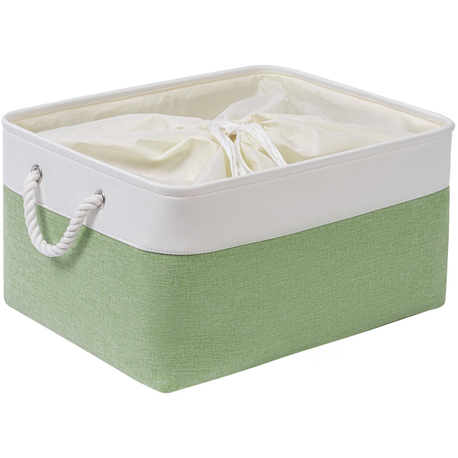 SOCOHOME Fabric Storage Box,Extra Large Storage Basket with Handles and Drawstring for Clothes Shelves Closet Wardrobe Home, Wear-Resistant and Reinforced(XL, 1 Pack)
