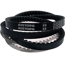 BESTORQ 3VX355 Rubber V-Belt, Raw Edge/Cogged, Black, 35.5" Length x 0.38" Width x 0.32" Height, Pack of 2