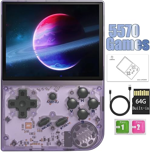 RG35XX - Consola de juegos portátil retro, pantalla IPS de 3.5 pulgadas, 64 GB de almacenamiento con 5700 juegos precargados, salida de TV HDMI,